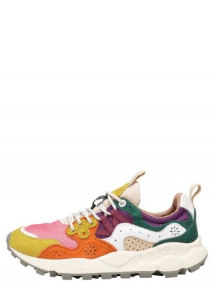 Flower Mountain Yamano 3 Sneakers Dames Fuchsie Geel | LDT2635KR