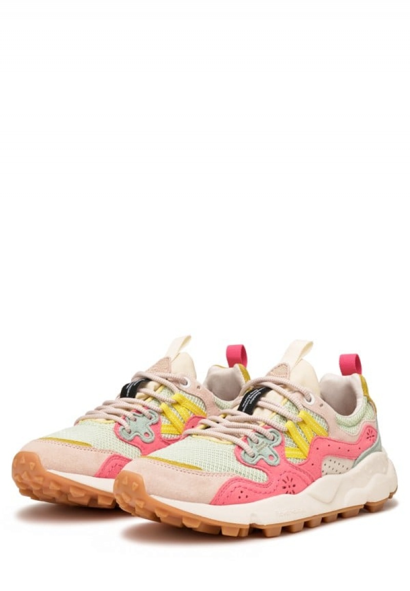 Flower Mountain Yamano 3 Sneakers Dames Roze Turquoise | FYH3248HS