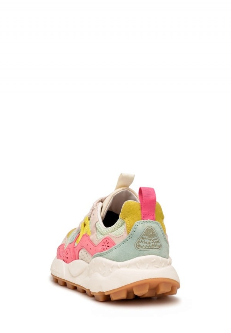 Flower Mountain Yamano 3 Sneakers Dames Roze Turquoise | FYH3248HS